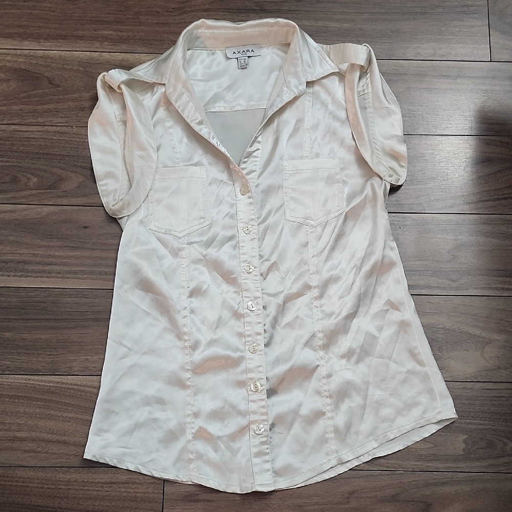 🔥Vintage Soft Eleganr Satiny Cream Top